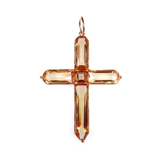 Golden topaz cross pendant | MasterArt